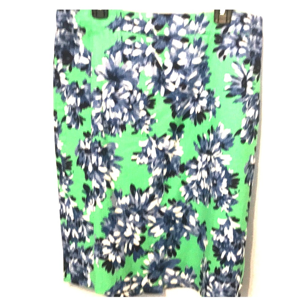 Green Floral Pencil Skirt